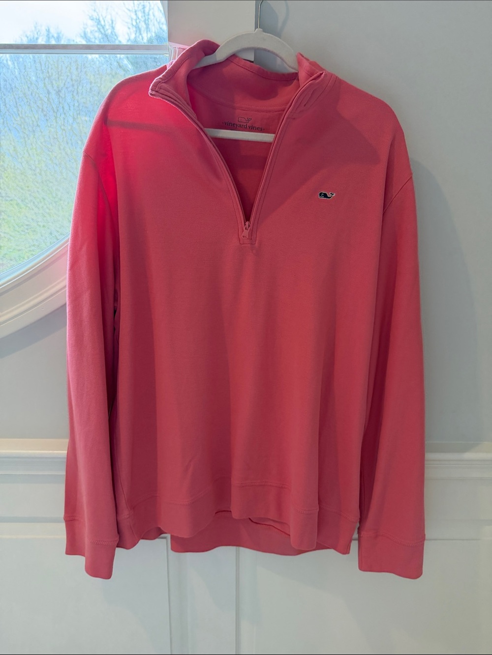Vineyard Vines Men's Coral Quarter-Zip Pullover